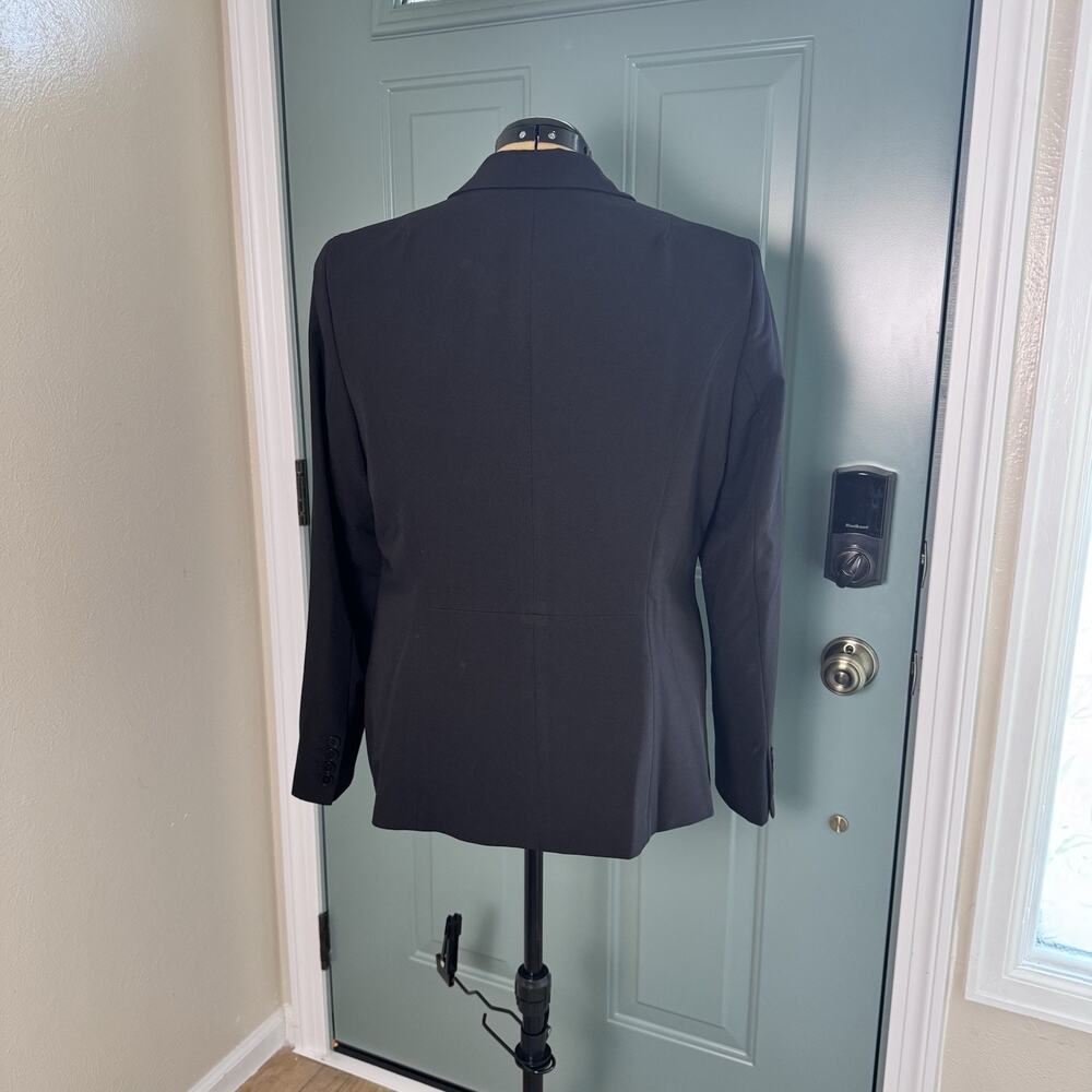 Liz Claiborne Career Blazer Womens Size 14 Black One Button Stretch Work Jacket - Picture 3 of 10
